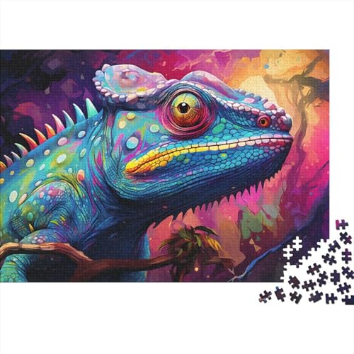 Puzzle für Erwachsene, 1000 Teile, leuchtendes Chamäleon-Puzzle für Erwachsene, Holzpuzzle, Lernspielzeug, Familienspiele, Größe 50 x 75 cm von LiJianXXO