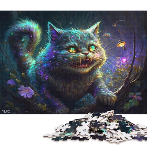 Puzzle für Erwachsene, 1000 Teile, magische psychedelische Katzen-Puzzles für Familienaktivität aus Karton 38x26cm/1000 Teile von LiJianXXO