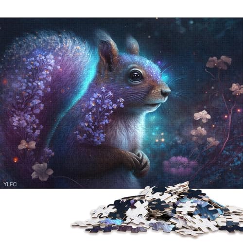 Puzzle für Erwachsene, 1000 Teile, magisches Eichhörnchen-Puzzle, Holzpuzzle für Erwachsene, Familienspiele (Größe 75 * 50 cm) von LiJianXXO