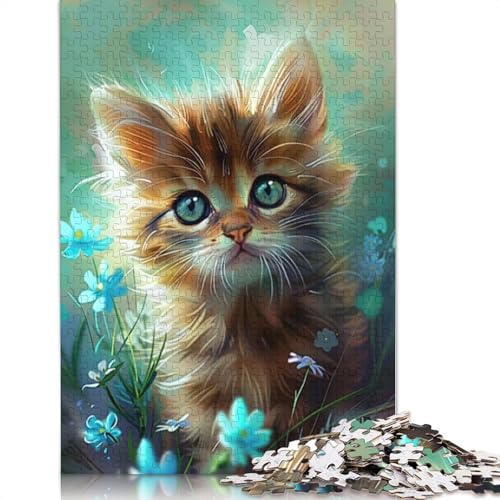 Puzzle für Erwachsene, 1000 Teile, süßes, buntes Kätzchen-Puzzle, Kartonpuzzle für Erwachsene, tolles Geschenk für Erwachsene und Kinder, Größe: 38 x 26 cm von LiJianXXO