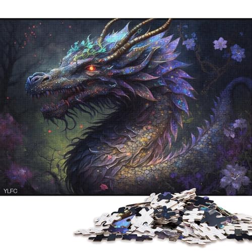 Puzzle für Erwachsene, 1000 magische chinesische Drachen-Puzzles für Erwachsene, Holzpuzzles, Weihnachtspuzzlegeschenke 75x50cm/1000 Teile von LiJianXXO