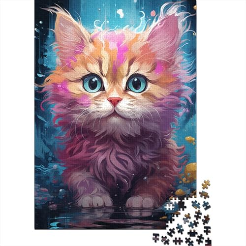 Puzzle für Erwachsene, 1000 süße Kätzchen-Puzzles für Erwachsene, Holzbrett-Puzzles, lustige Aktivitäten zu Hause, Geburtstagsgeschenk, Reisegeschenke, Größe: 75 x 50 cm von LiJianXXO