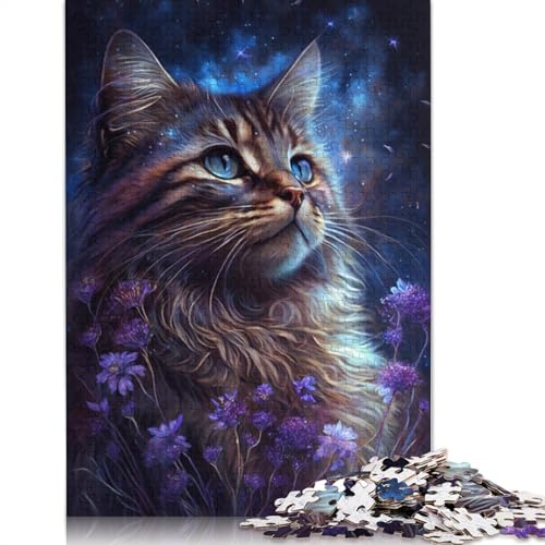 Puzzle für Erwachsene, 1000-teiliges Space-Cat-Puzzle für Erwachsene, Papppuzzle, entspannendes, intellektuelles Lernspielzeug (Größe 38 x 26 cm) von LiJianXXO