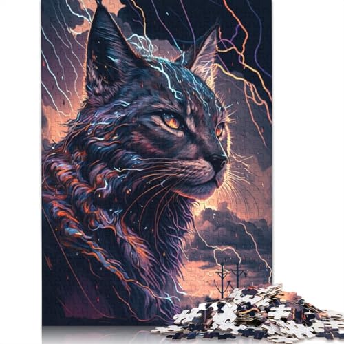 Puzzle für Erwachsene, 1000-teiliges Tier-Fantasie-Luchs-Puzzle für Erwachsene, Papppuzzle, entspannendes geistiges Lernspielzeug (Größe 38 x 26 cm) von LiJianXXO