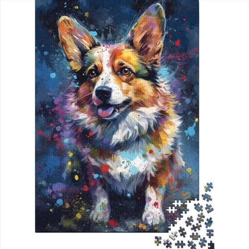 Puzzle für Erwachsene, 300 Teile, Corgi-Hund, Malpuzzle für Erwachsene, Holzbrettpuzzle, lustiges Geschenk, Größe 40 x 28 cm von LiJianXXO