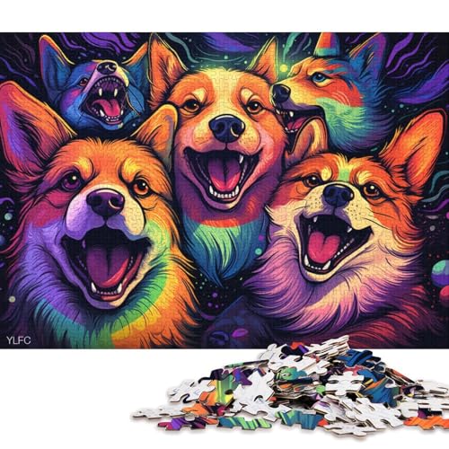 Puzzle für Erwachsene, Art Corgi-Puzzle für Erwachsene, 1000-teiliges Holzpuzzle für Erwachsene und Kinder, Stressabbau-Spielzeug 75x50cm/1000 Teile von LiJianXXO