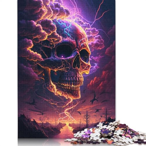 Puzzle für Erwachsene, Art Fantasy Skull, 1000-teiliges Puzzle, Holzpuzzle für Erwachsene und Kinder ab 12 Jahren, Lernspiele, Heimdekorationspuzzle. Größe: 75 x 50 cm von LiJianXXO