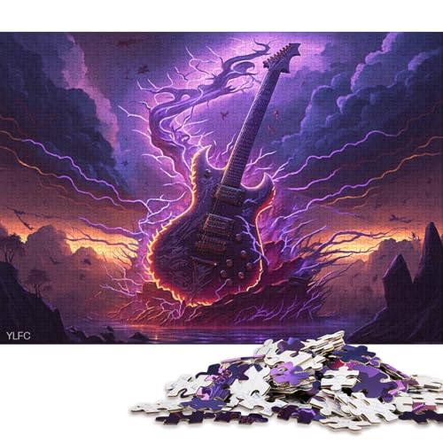 Puzzle für Erwachsene, Art Guitar, 1000 Teile, Holzpuzzle für Erwachsene und Kinder, entspannendes geistiges Lernspielzeug 75x50cm/1000 Teile von LiJianXXO