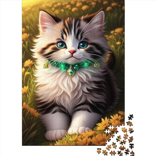 Puzzle für Erwachsene, Bunte Katzen, 500-teiliges Puzzle, Holzpuzzle für Erwachsene und Kinder ab 12 Jahren, unmögliches Puzzle, Größe 52 x 38 cm von LiJianXXO