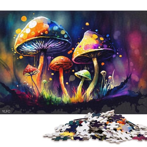 Puzzle für Erwachsene, Bunter Pilz, 1000-teiliges Puzzle für Erwachsene, Papppuzzle für Erwachsene und Kinder, Spielzeug-Wanddekoration 38x26cm/1000 Teile von LiJianXXO