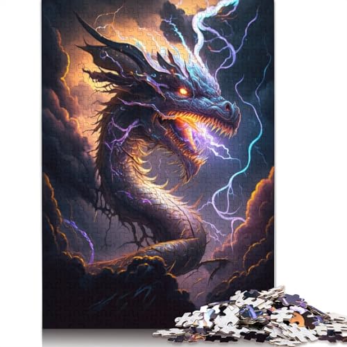 Puzzle für Erwachsene, Chinesischer Drache, Fantasie, 1000 Teile, Puzzle für Erwachsene, Papppuzzle für Erwachsene und Kinder ab 12 Jahren, tolles Geschenk für Erwachsene, Größe: 38 x 26 cm von LiJianXXO