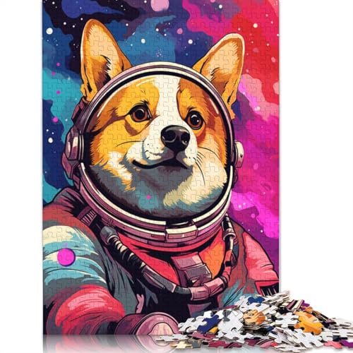 Puzzle für Erwachsene, Corgi-Baby-Astronaut, 1000 Teile, Puzzle, Holzpuzzle, Puzzle für 12-Jährige, tolles Geschenk für Erwachsene, 75 x 50 cm von LiJianXXO