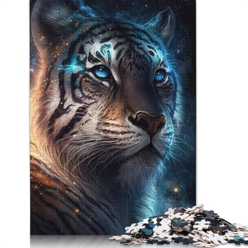 Puzzle für Erwachsene, Cosmic Animal Tiger, 1000-teiliges Puzzle für Erwachsene und Kinder ab 12 Jahren, Holzpuzzle, Staycation Kill Time (Größe 75 x 50 cm) von LiJianXXO