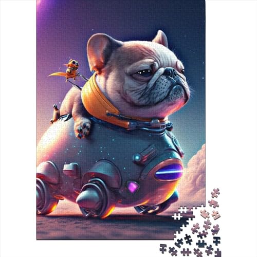 Puzzle für Erwachsene, Cosmic Car Dog, 500-teiliges Puzzle, Holzpuzzle für Erwachsene und Kinder ab 12 Jahren, Puzzlespaß, Puzzlespiele, Größe 52 x 38 cm von LiJianXXO