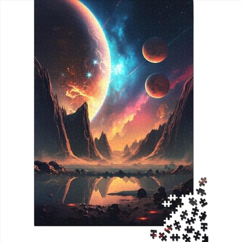 Puzzle für Erwachsene, Dawn of Cosmos Landscape, 500-teiliges Puzzle, Holzpuzzle, geeignet für Erwachsene und Kinder ab 12 Jahren, Rätselgröße 52 x 38 cm von LiJianXXO