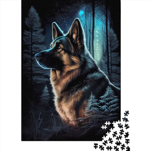 Puzzle für Erwachsene, Deutscher Schäferhund, 500-teiliges Puzzle für Erwachsene, Holzpuzzle für Erwachsene und Kinder ab 12 Jahren, Lernspielzeug, Größe 52 x 38 cm von LiJianXXO