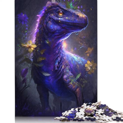 Puzzle für Erwachsene, Dinosaurier, Blumen-Galaxie, 1000 Teile, Puzzle für Erwachsene, Holzpuzzle für Erwachsene und Kinder ab 12 Jahren, tolles Geschenk für Erwachsene, Größe: 75 x 50 cm von LiJianXXO