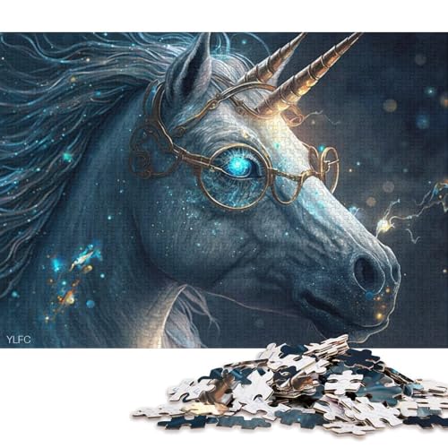 Puzzle für Erwachsene, Einhorn-Krieger-Puzzle für Erwachsene, 1000-teiliges Kartonpuzzle für Erwachsene und Kinder, Stressabbau-Spielzeug 38x26cm/1000 Teile von LiJianXXO