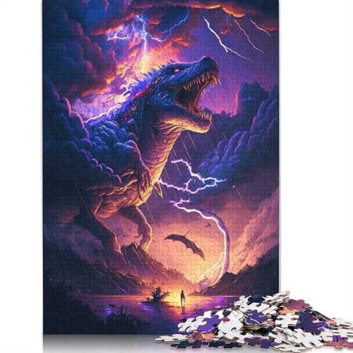 Puzzle für Erwachsene, Fantasie-Dinosaurier, 1000 Teile, Puzzle für Erwachsene und Kinder ab 12 Jahren, Holzpuzzle, Lernspiele, Größe: 75 x 50 cm von LiJianXXO