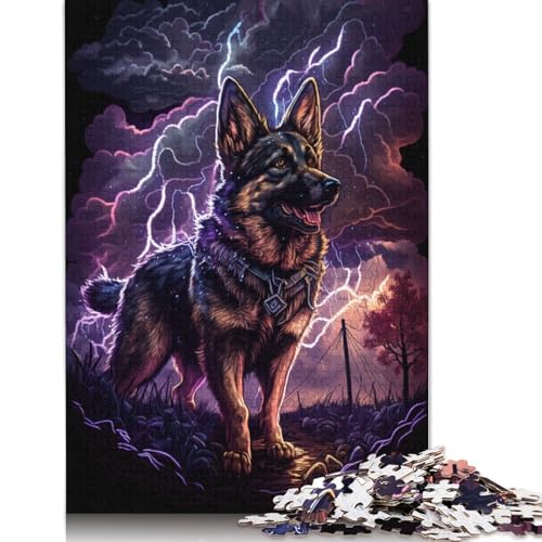 Puzzle für Erwachsene, Fantasie-Puzzle Deutscher Schäferhund, 1000 Teile, Lernspiele, Holzpuzzle für Erwachsene und Kinder ab 12 Jahren, Lernspiele (Größe 75 x 50 cm) von LiJianXXO