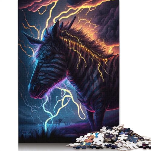 Puzzle für Erwachsene, Fantasie-Zebra, 1000 Teile, Puzzle für Erwachsene und Kinder, Holzpuzzle, geeignet für Erwachsene und Kinder ab 12 Jahren, tolles Geschenk für Erwachsene (Größe 75 x 50 cm) von LiJianXXO