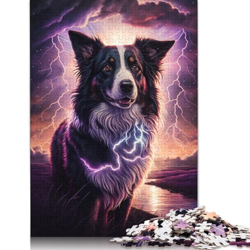 Puzzle für Erwachsene, Fantasy Border Collie, 1000-teiliges Puzzle für Erwachsene und Kinder ab 12 Jahren, Holzpuzzle, Lernspiele, Größe: 75 x 50 cm von LiJianXXO