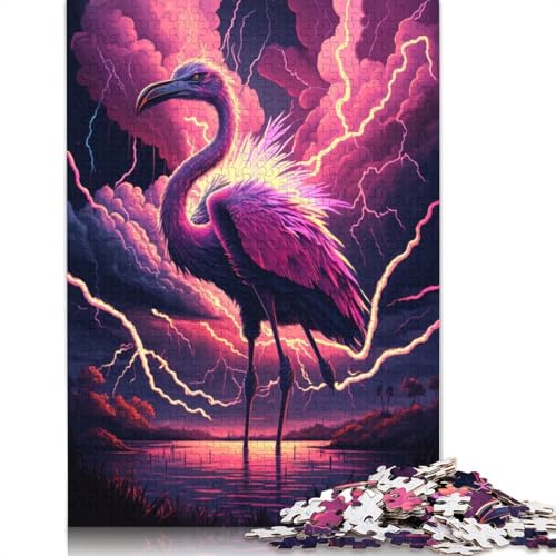 Puzzle für Erwachsene, Fantasy-Flamingo, 1000-teiliges Puzzle, Holzpuzzle für Erwachsene und Kinder, schwierig und herausfordernd, Größe: 75 x 50 cm von LiJianXXO