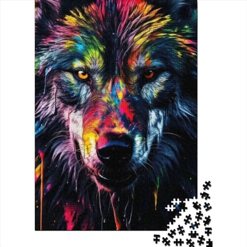 Puzzle für Erwachsene, Fantasy-Puzzle Strange Wolf, 500 Teile, Holzpuzzle für Erwachsene und Kinder ab 12 Jahren, Lernspiel, Größe 52 x 38 cm von LiJianXXO