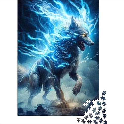 Puzzle für Erwachsene, Fantasy Strange Wolf, 500-teiliges Puzzle, Holzpuzzle für Erwachsene und Kinder ab 12 Jahren, Puzzlespaß, Puzzlespiele, Größe 52 x 38 cm von LiJianXXO