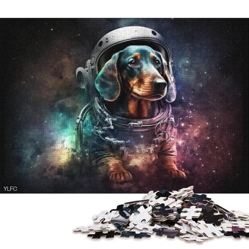 Puzzle für Erwachsene, Galaxie-Astronaut Chihuahua, 1000-teiliges Puzzle für Erwachsene und Kinder, Holzpuzzle für Erwachsene und Kinder, Lernspiel, Herausforderungsspielzeug 75x50cm/1000 Teile von LiJianXXO