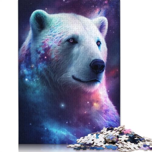 Puzzle für Erwachsene, Galaxie-Eisbär, 1000-teiliges Puzzle, Papppuzzle für Erwachsene und Kinder ab 12 Jahren, tolles Geschenk (Größe 38 x 26 cm) von LiJianXXO