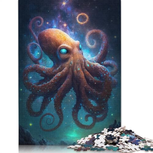 Puzzle für Erwachsene, Galaxy Octopus, 1000-teiliges Puzzle für Erwachsene und Kinder ab 12 Jahren, Holzpuzzle, Lernspiele, Größe: 75 x 50 cm von LiJianXXO