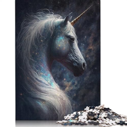 Puzzle für Erwachsene, Galaxy Unicorn, 1000-teiliges Puzzle, Kartonpuzzle für Erwachsene und Jugendliche ab 12 Jahren, Lernspiel, Größe: 38 x 26 cm von LiJianXXO