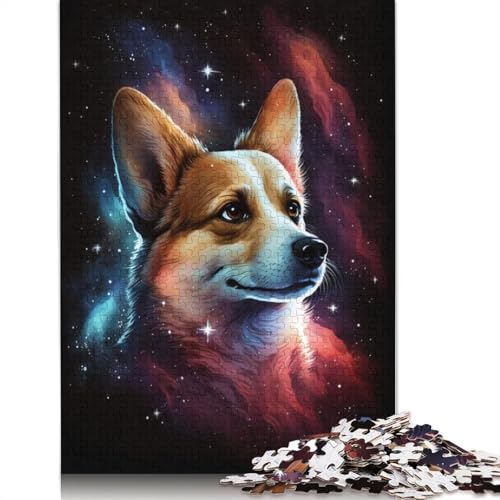 Puzzle für Erwachsene, Geschenke für Erwachsene, Galaxy Corgi, 1000-teiliges Puzzle für Erwachsene und Kinder ab 12 Jahren, Holzpuzzle, lustige Puzzlespiele (Größe 75 x 50 cm) von LiJianXXO