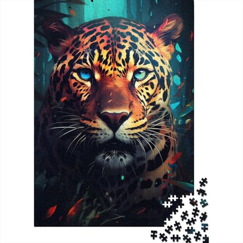 Puzzle für Erwachsene, Graffiti-Kunst, Leopard, 1000 Teile, Puzzle für Erwachsene und Kinder, Holzpuzzle für Erwachsene und Kinder ab 12 Jahren, Lernspiel, Größe: 75 x 50 cm von LiJianXXO