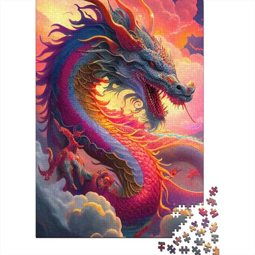 Puzzle für Erwachsene, Himmelsdrache, 500-teiliges Puzzle für Erwachsene und Kinder, Holzpuzzle für Erwachsene und Kinder ab 12 Jahren, Lernspiel, Größe 52 x 38 cm von LiJianXXO