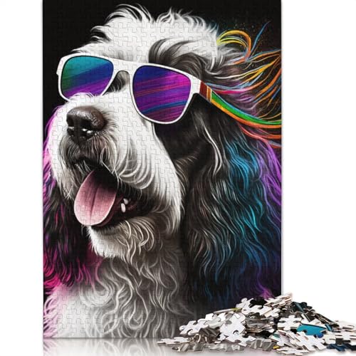 Puzzle für Erwachsene, Kunst, Bunte Hunde, 1000 Teile, Puzzle für Erwachsene, Kartonpuzzle für Erwachsene, Geschenke, Geschenkideen, Größe: 38 x 26 cm von LiJianXXO