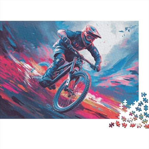 Puzzle für Erwachsene, Kunst-Mountainbike, 1000-teiliges Puzzle, Lernspiele, Holzpuzzle für Erwachsene und Kinder ab 12 Jahren, Lernspiele, Größe 50 x 75 cm von LiJianXXO