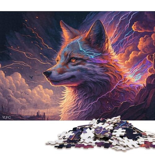 Puzzle für Erwachsene, Kunsttiere, weißer Fuchs, 1000 Teile, Holzpuzzle für Erwachsene und Familien, tolles Geschenk für Erwachsene 75x50cm/1000 Teile von LiJianXXO