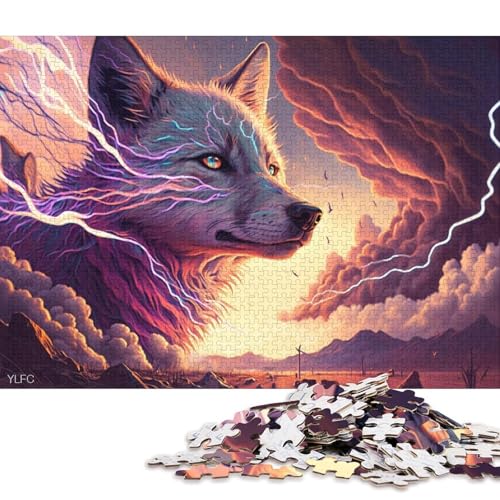 Puzzle für Erwachsene, Kunsttiere, weißer Fuchs, 1000 Teile, Kartonpuzzle für Erwachsene und Familien, tolles Geschenk für Erwachsene 38x26cm/1000 Teile von LiJianXXO