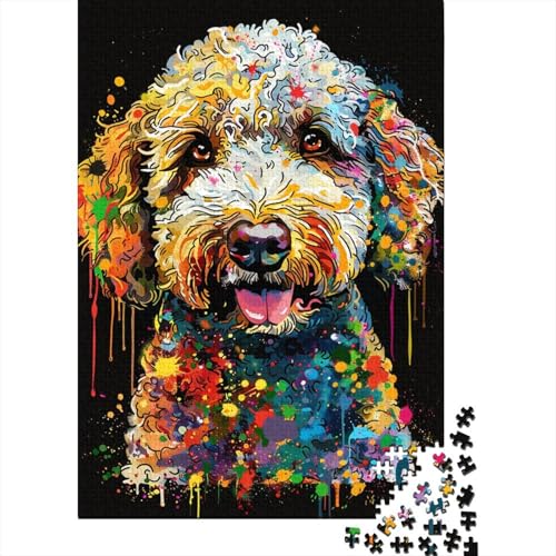 Puzzle für Erwachsene, Lagotto Romagnolo-Hund, Kunst, 1000 Teile, Holzpuzzle für Erwachsene und Kinder ab 12 Jahren, Lernspiel, Größe: 75 x 50 cm von LiJianXXO