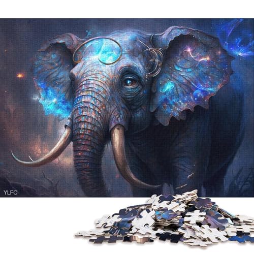 Puzzle für Erwachsene, Magic Art Elephant, 1000-teiliges Puzzle für Erwachsene und Kinder, Kartonpuzzle für Erwachsene und Kinder, Lernspiel, Herausforderungsspielzeug 38x26cm/1000 Teile von LiJianXXO