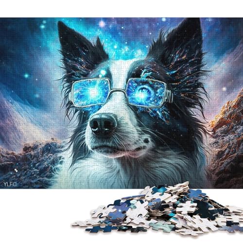 Puzzle für Erwachsene, Magic Dream Border Collie, 1000 Teile, Puzzlespielzeug, Holzpuzzle, geeignet für Kinder ab 12 Jahren, anspruchsvolles Spiel (Größe 75 * 50 cm) von LiJianXXO