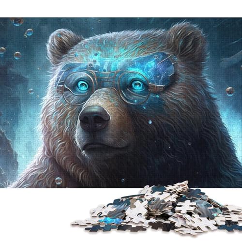 Puzzle für Erwachsene, Magic Machine, Braunbär, Puzzle für Erwachsene, 1000-teiliges Holzpuzzle für Erwachsene und Kinder, Stressabbau-Spielzeug 75x50cm/1000 Teile von LiJianXXO