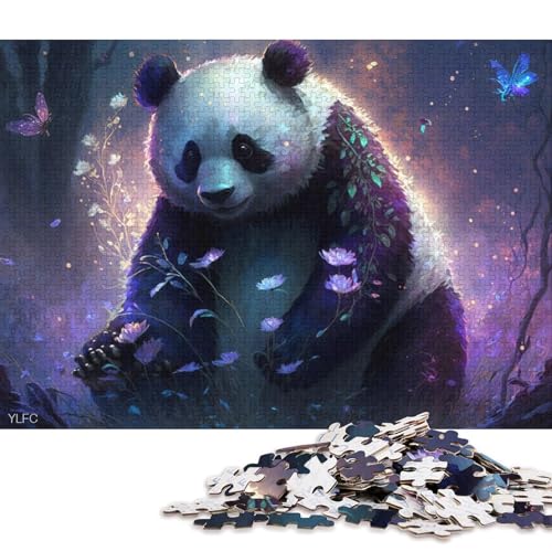 Puzzle für Erwachsene, Magischer Panda, Puzzle für Erwachsene, 1000-teiliges Kartonpuzzle für Erwachsene und Kinder, Stressabbau-Spielzeug 38x26cm/1000 Teile von LiJianXXO