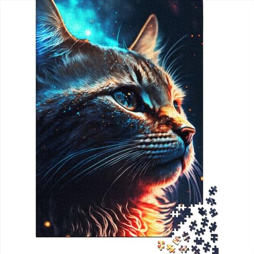 Puzzle für Erwachsene, Paint Cat-Tiefeneffekt, 500-teiliges Puzzle, Holzpuzzle, geeignet für Erwachsene und Kinder ab 12 Jahren, Rätselgröße 52 x 38 cm von LiJianXXO