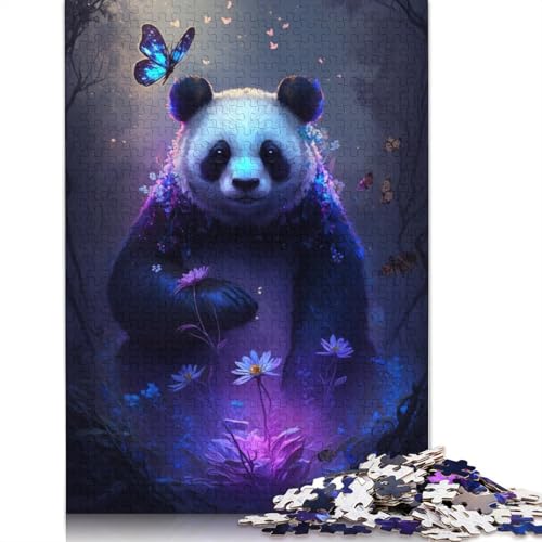 Puzzle für Erwachsene, Panda-Blumen-Galaxie, 1000-teiliges Puzzle, Holzpuzzle für Erwachsene und Kinder ab 12 Jahren, Lernspiele, Heimdekorationspuzzle. Größe: 75 x 50 cm von LiJianXXO