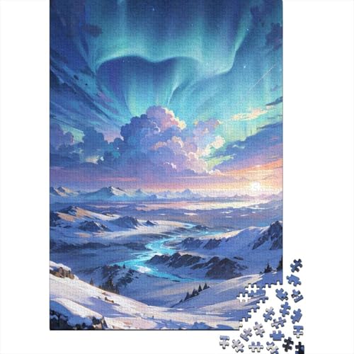 Puzzle für Erwachsene, Polarlichter und Wolken, 300-teiliges Puzzle für Erwachsene, Holzpuzzle für Erwachsene und Kinder ab 12 Jahren, Lernspielzeug, Größe 40 x 28 cm von LiJianXXO