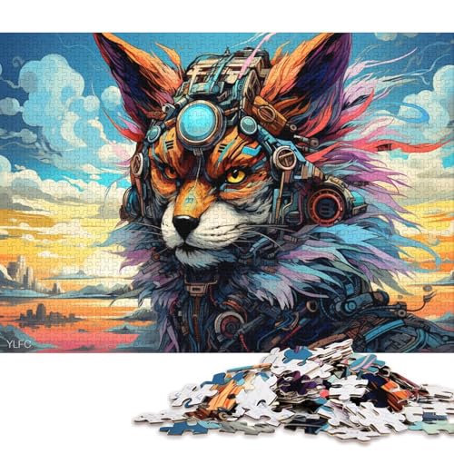 Puzzle für Erwachsene, Roboter, Farbfuchs, Puzzle für Erwachsene, 1000-teiliges Kartonpuzzle für Erwachsene und Kinder, Stressabbau-Spielzeug 38x26cm/1000 Teile von LiJianXXO