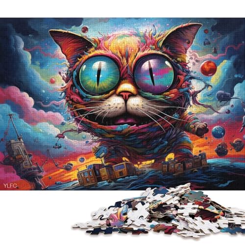 Puzzle für Erwachsene, Roboterfarbe, Garfield-Katze, 1000-teiliges Puzzle für Erwachsene, Holzpuzzle für Erwachsene und Kinder, Spielzeug-Wanddekoration 75x50cm/1000 Teile von LiJianXXO